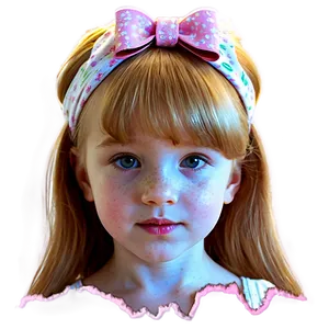 Baby Girl With Bow Headband Png Ejc4 PNG Image