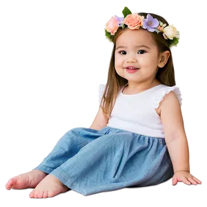 Baby Girl With Flower Crown Png 06122024 PNG Image