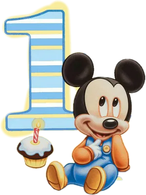 Baby Mickey First Birthday PNG Image