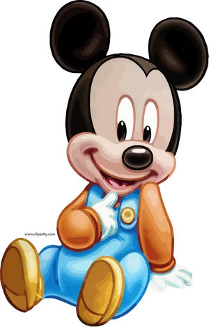 Baby Mickey Mouse Sitting PNG Image