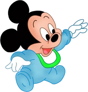 Baby Mickey Waving Cartoon PNG Image