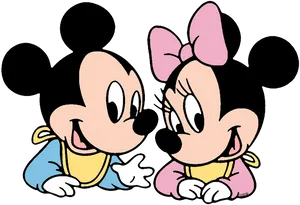 Baby Mickeyand Minnie Together PNG Image