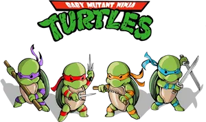 Baby Mutant Ninja Turtles Cartoon PNG Image