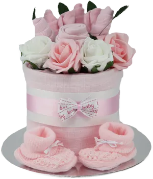 Baby Shower Flowerand Clothing Bouquet PNG Image