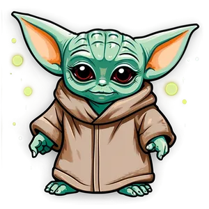 Baby Yoda Animated Style Png 40 PNG Image