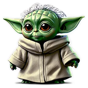 Baby Yoda Happy Expression Cartoon Png 06252024 PNG Image