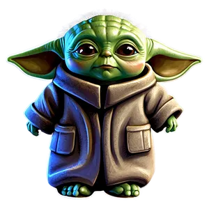 Baby Yoda Happy Expression Cartoon Png 06252024 PNG Image