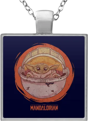 Baby Yoda Mandalorian Pendant PNG Image