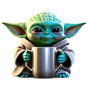 Baby Yoda With Cup Png 78 PNG Image