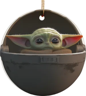 Baby Yodain Pod Ornament PNG Image