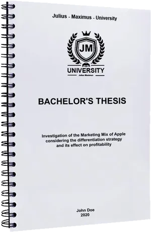 Bachelor Thesis Cover Julius Maximus University PNG Image