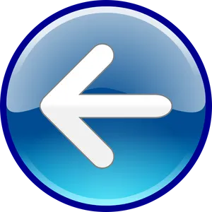 Back Arrow Icon Glossy Blue Circle PNG Image