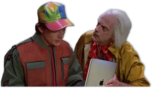 Back To The Future Marty Doc Conversation PNG Image