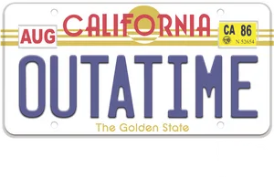 Backtothe Future O U T A T I M E License Plate PNG Image