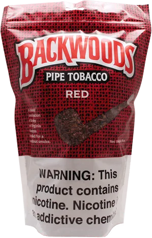 Backwoods Pipe Tobacco Red Packaging PNG Image