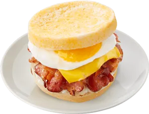 Bacon Egg Cheese Muffin Sandwich PNG Image