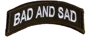 Badand Sad Embroidered Patch PNG Image