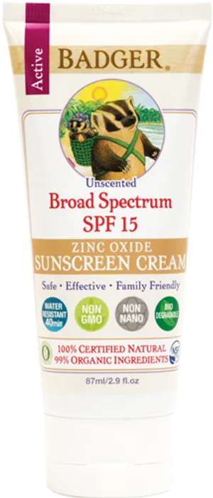 Badger S P F15 Sunscreen Cream PNG Image