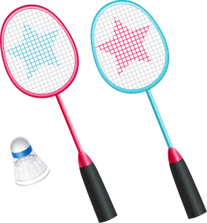 Badminton Racketsand Shuttlecock PNG Image