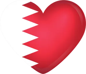 Bahrain Love Heart Flag Graphic PNG Image