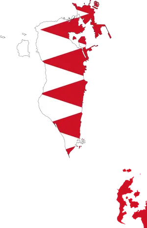 Bahrain Map Flag Design PNG Image