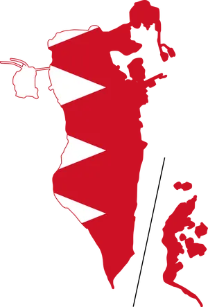 Bahrain Map Flag Graphic PNG Image