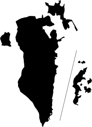 Bahrain Map Silhouette PNG Image