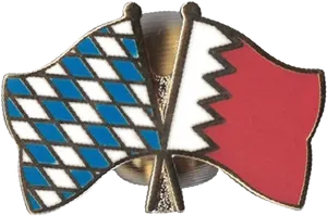 Bahrainand Bavaria Crossed Flags Pins PNG Image