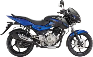 Bajaj Pulsar Motorcycle Blueand Black PNG Image