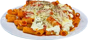 Baked Rigatoni Pasta Cheese Melt PNG Image