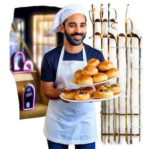 Baker With Pastries Png 13 PNG Image