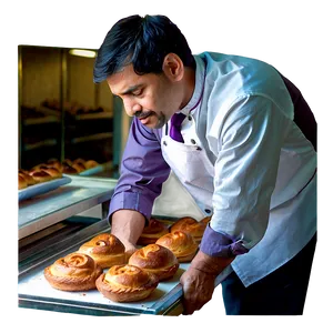 Baker With Pastries Png 6 PNG Image