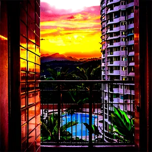 Balcony View Sunset Png Yfh60 PNG Image