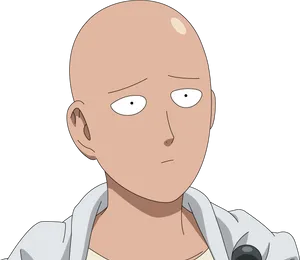 Bald Anime Hero Expression PNG Image