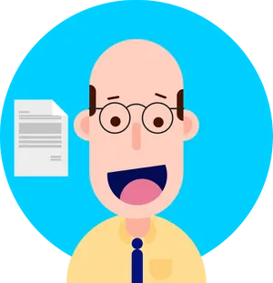 Bald Cartoon Man Avatar PNG Image