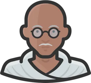 Bald Cartoon Manwith Glasses PNG Image