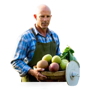 Bald Farmer Working Png Qqn35 PNG Image