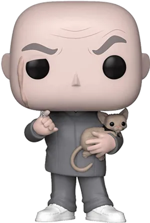 Bald Figure With Mouse Funko Pop PNG Image