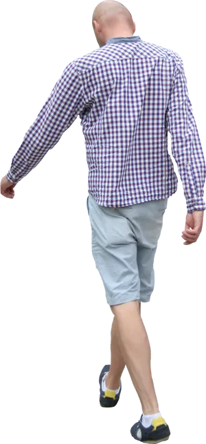 Bald_ Man_ Walking_ Away PNG Image