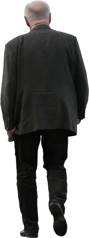 Bald_ Man_ Walking_ Away PNG Image