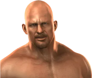 Bald_ Muscular_ Man_ Render PNG Image