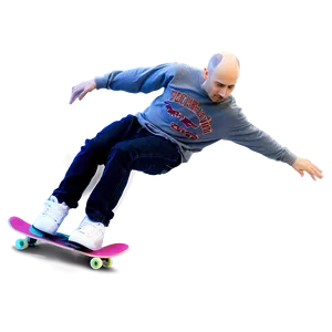 Bald Skateboarder Png Xle34 PNG Image