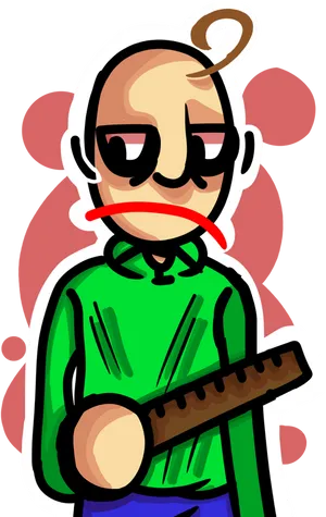 Baldi Cartoon Characterwith Ruler PNG Image