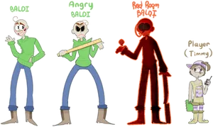 Baldi Character Evolution PNG Image