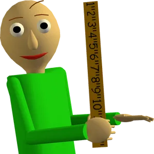 Baldi Character Holding Ruler PNG Image