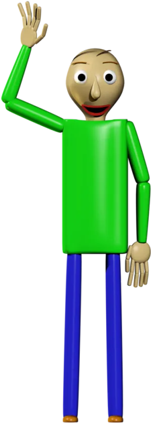 Baldi Character Raising Hand PNG Image