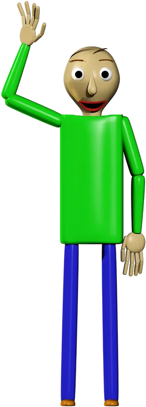 Baldi Character Waving PNG Image