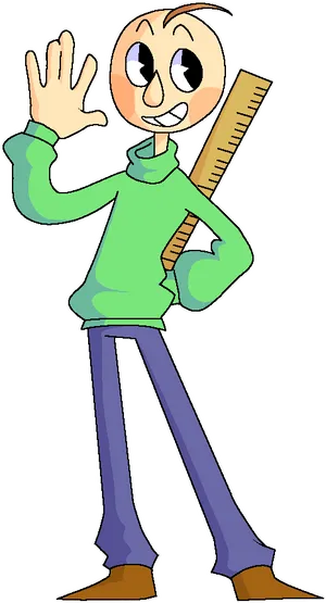 Baldi Character Waving PNG Image