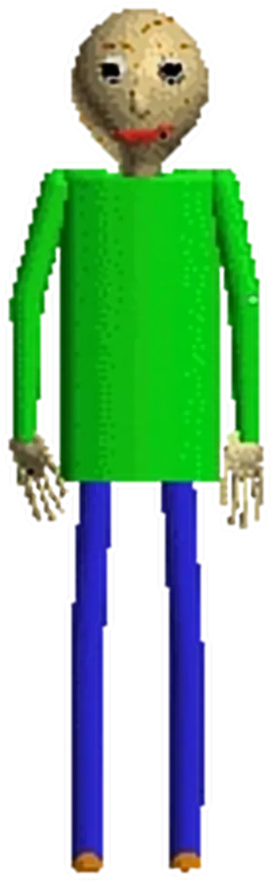 Baldi Game Character Standing PNG Image