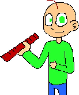 Baldi Pixel Art Character PNG Image